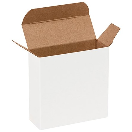 Bsc Preferred 3-1/2 x 1 1/4 x 3-1/2'' White Reverse Tuck Folding Cartons, 1000PK RTS81W
